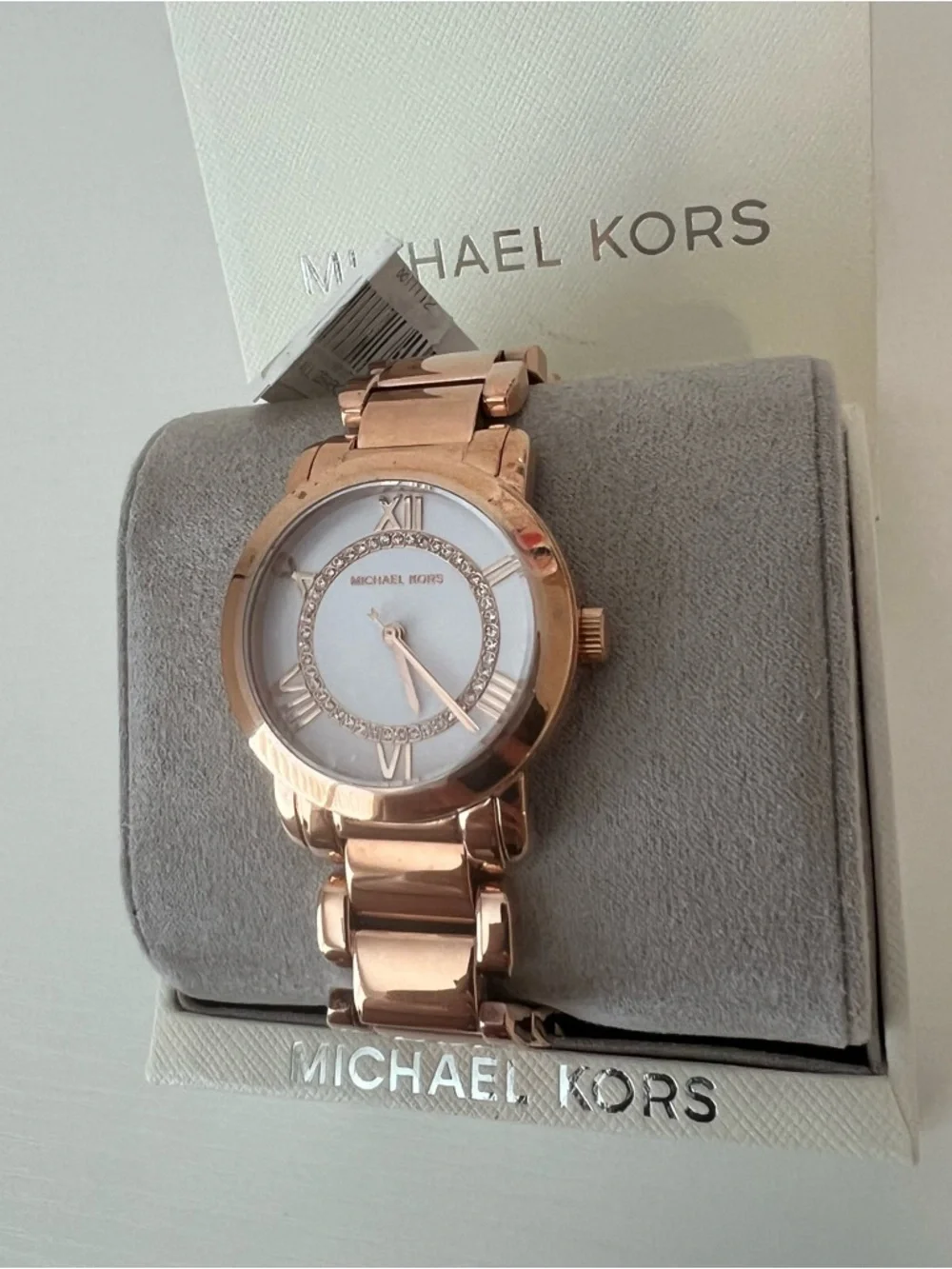 Michael Kors White Dial Rose Gold Tone Stainless Steel Women's Watch MK3530